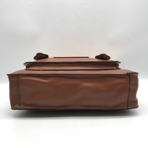 Move & Moda Brown Faux Leather Convertible Work Briefcase Crossbody - Picture 5 of 12